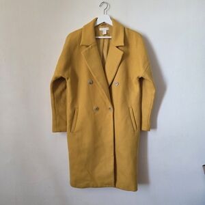H&M Yellow Double-Breasted Trench Coat